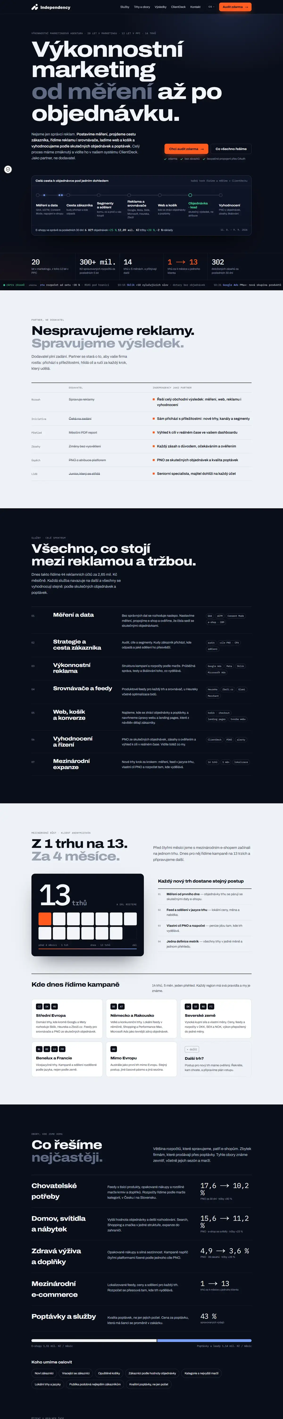 Independency, celá stránka webu